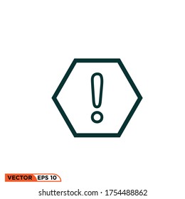 Icon vector graphic of warning sign, good for web template etc