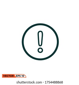 Icon vector graphic of warning sign, good for web template etc