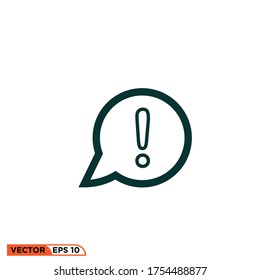 Icon vector graphic of warning sign, good for web template etc