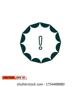 Icon vector graphic of warning sign, good for web template etc
