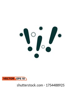 Icon vector graphic of warning sign, good for web template etc