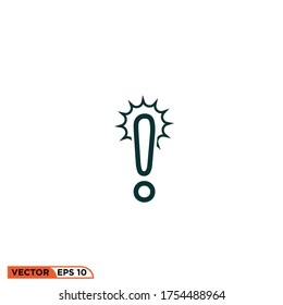 Icon vector graphic of warning sign, good for web template etc