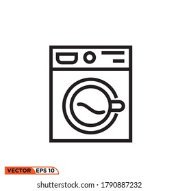 Icon vector graphic of  washing machine,good for web etc