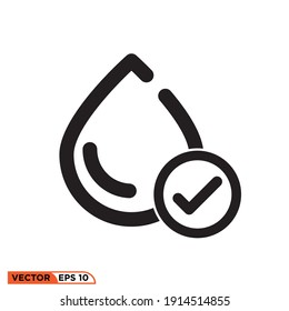Icon vector graphic of water approved