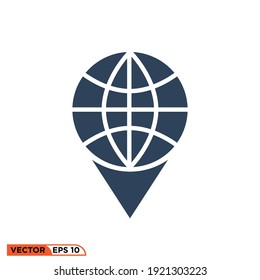 Icon vector graphic of world pin, perfect for pixel