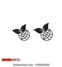 Icon vector graphic of world plant, good template web etc