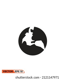Icon vector graphic of world, symbol globe