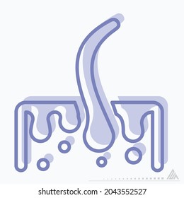 Icon Vector of Hairs - Two Tone Style- Simple illustration, Editable stroke, Design template vector, Good for prints, posters, advertisements, announcements, info graphics, etc.
