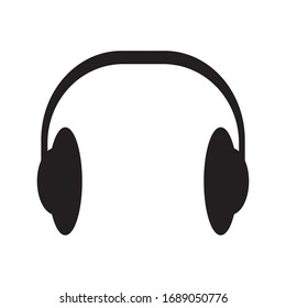 icon vector headset with white background and black white collor
