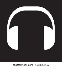 icon vector headsets with white and black background and black white collor