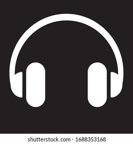 icon vector headsets with white and black background and black white collor