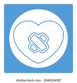 Icon Vector of Heart Surgery - White Moon Style - Simple illustration, Editable stroke, Design template vector, Good for prints, posters, advertisements, announcements, info graphics, etc.