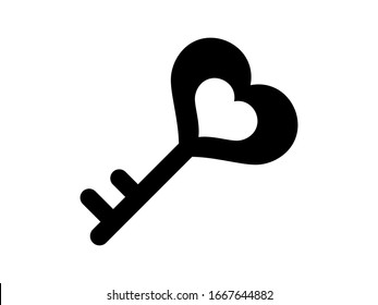 Icon vector heart, Valentine's Day, love, key of happiness, holiday.