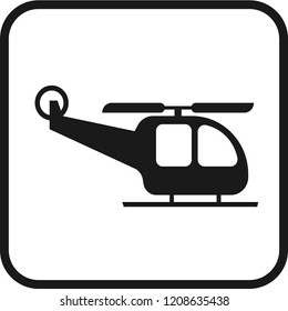 an icon vector of helicopter transportation, glyph design, black color, modern style, common public sign 