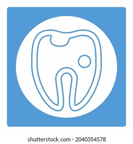 Icon Vector of Hollow Tooth - White Moon Style - Einfache Illustration, bearbeitbarer Strich, Design Template Vektor, Gut für Drucke, Plakate, Anzeigen, Ankündigungen, Infografiken, etc.