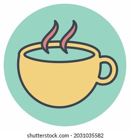 Icon Vector of Hot Coffee - Color Mate Style - Simple illustration, Editable stroke, Design template vector, Good for prints, posters, advertisements, announcements, info graphics, etc.