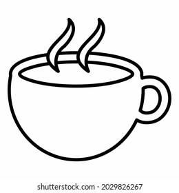 Icon Vector of Hot Coffee - Line Style - Simple illustration, Editable stroke, Design template vector, Good for prints, posters, advertisements, announcements, info graphics, etc.