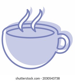 Icon Vector of Hot Coffee - Two Tone Style - Simple illustration, Editable stroke, Design template vector, Good for prints, posters, advertisements, announcements, info graphics, etc.