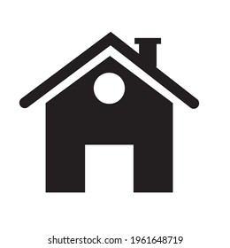 icon vector house or home flat design for app ads web banner button isolated white background.