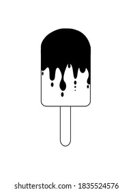 icon vector ice cream black and white color