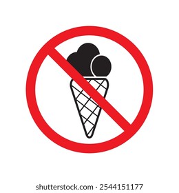 Icon Vector Ice cream is not allowed in this area