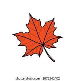 leaf doodle icon, vector illustration