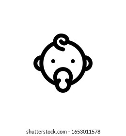 Icon Vector Illustration. Baby Newborn Child Health Care Clinic Hospital. Outline Style.

