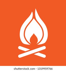 Icon vector illustration of camp fire, EPS10