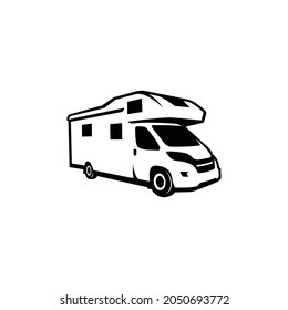 Icon - Vector Illustration Of The Camper Van - Template Design