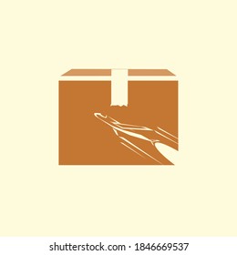 icon vector illustration of cargo box fit for logo transportation company