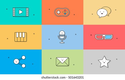 Icon Vector Illustration Collection Concept