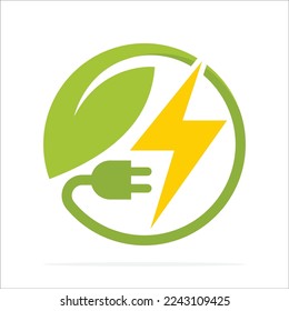 Icon vector Illustration with the concept of electrical energy from plants.