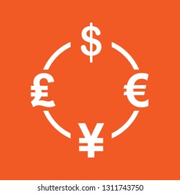 Icon vector illustration of currency exchange sign, EPS10.