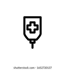 Icon Vector Illustration. Emergency Infus Medicine Hospital. Outline Style.
