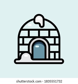 Icon vector illustration of eskimo's house igloo, Suitable for winter sport and christmas