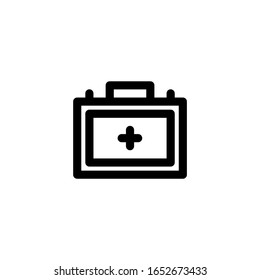 Icon Vector Illustration. First Aid Kit. Outline Style.
