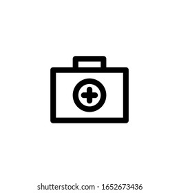 Icon Vector Illustration. First Aid Kit. Outline Style.
