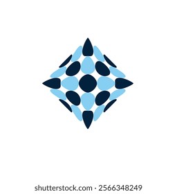 icon of a vector illustration of a geometric shape with squares inside 3D