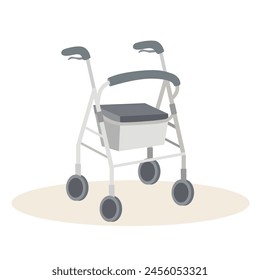 Walker Isometric icon. Vector illustration. Health care concept.