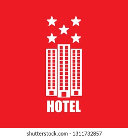 Icon vector illustration of hotel, EPS10.