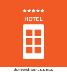 Icon vector illustration of a hotel, EPS10.