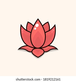 icon vector illustration of lotus, suitable for Diwali, Deepavali, India Festival of Light event celebration.