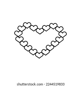 Icon Vector Illustration Love Heart Valentines Bouquet Path Way to the heart 