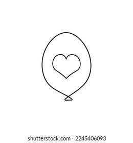 Icon Vector Illustration Love Heart Ball Romantic Flowers Valentine Symbol