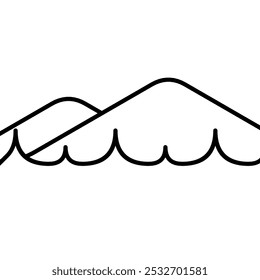 Icono, Vector, ilustración de montañas y bosques