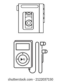 Icon Vector Illustration Of Old Walkman Eps