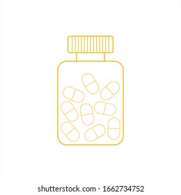Icono vectorial ilustración del embalaje con píldoras