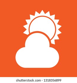Icon vector illustration of partly sunny sky, EPS10.