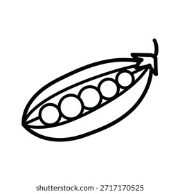 Ilustração do vetor de ícone da vagem de ervilha. Legume vegetal é isolado em fundo branco. Ótimo para um design de mercado natural e agrícola.