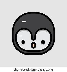 Icono de ilustración vectorial de un pingüino. Adecuado para el invierno y la navidad